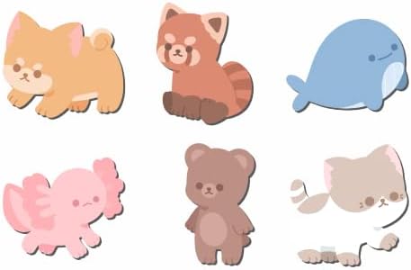 חיות חמוד 6 חיות מצוירות מעצבות רפידות תזכיר עצמיות סטודנטים לסטודנטים לשותפים לחדר מתנות מתנות משרדי חמוד ציוד הערות חמוד
