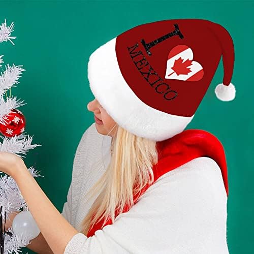 אני אוהב קנדה מקסיקו חג המולד כובע סנטה כובע מצחיק חג המולד כובעי חג מסיבת כובעי עבור נשים / גברים