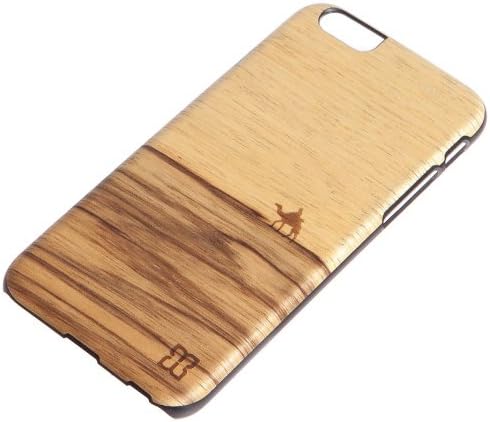 Woodman Man & Wood i4998i6p מארז עץ טבעי לאייפון 6S פלוס/6 פלוס, מסגרת שחורה של טרה, סוג בר