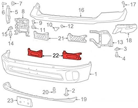 Weisen RAM Front Front Wears & Tow Hook Set Set front שמאלה ימינה נהג נוסע צד תואם לדודג 'ראם 1500 2013-2019 החלף OEM 68196982AA