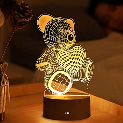 מנורה תלת מימדית אקרילית USB אורות לילה LED לילה מתנות מנורת ניאון 6 - חד קרן