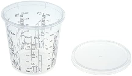 Hngson 385 מל כוסות ערבוב פלסטיק כוסות ערבוב חד פעמי כוסות מדידה של 25 יחידות לצבע, שרף, כתם