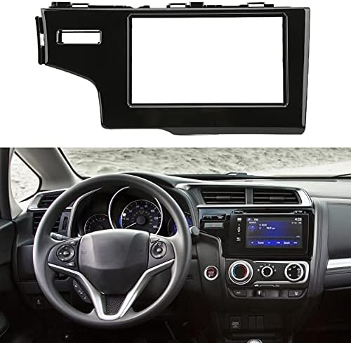 רכב סטריאו מסגרת, 2 רכב סטריאו רדיו פאשיה מרכזי בקרת אודיו ניווט פנל החלפה עבור הונדה פיט/ג ' אז שחור 2013-2015