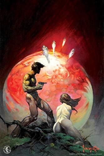 למינציה של פרנק פרזטה אדום כוכב לכת מאדים מדע בדיוני פנטזיה יצירות אמנות קלאסיות רטרו וינטג 'אמן אמן קומיקס קומיקס