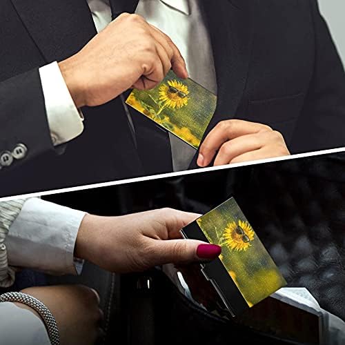 חמניות לובש משקפי שמש כרטיס ביקור מחזיק עבור נשים גברים כרטיס ביקור מחזיק מקרה עם עור כרתיד כרטיס מזהה כרטיס ביקור כרטיס