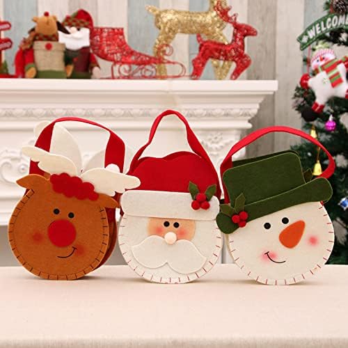סט ג 'ין של שקיות לבד בגודל 3-5. 90 על 7.87 אינץ' סנטה איילי ושלג חג המולד ממתק מתנה לילדים מסיבות חג קישוטי מורים