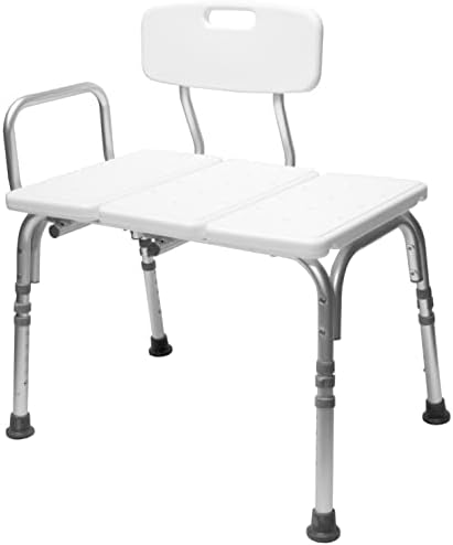 ספסל העברת אמבטיה של קארקס-ספסל מקלחת וספסל אמבטיה עם רגליים מתכווננות לגובה-כניסה להמרה לימין או לשמאל, כיסא