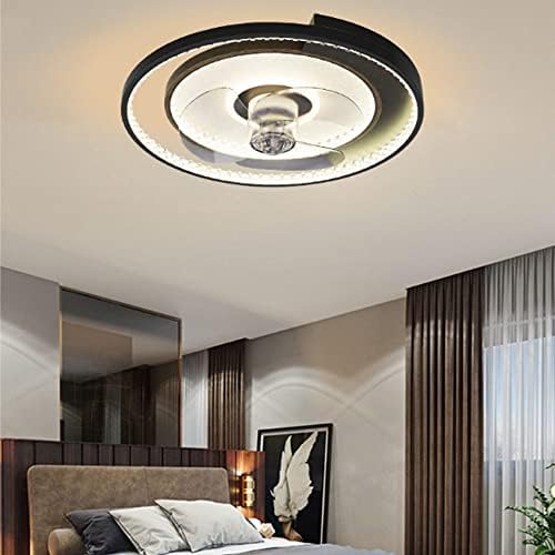 JJKUN מודרני מאוורר תאורה תקרת תקרת תקרה בלתי נראית אור עם מאווררים דגמי קריסטל עגולים מינימליסטי חדר אוכל חדר אוכל LED