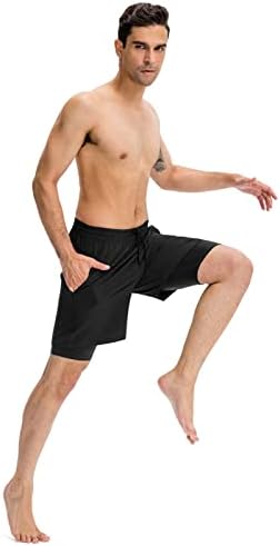 מכנסי ריצה לגברים של ליקסדה מכנסי אימון לנשימה מהירה יבשה עם כיס טלפון פנימי / כיסי צד רוכסן / כיסי מותניים