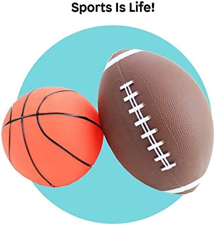 סט כדור כדורגל בולי 4 חלקים - כולל כדור כדורגל, כדורסל, כדורגל, כדורעף ומשאבת כדור - נהדר למשחקי החצר האחורית, ספורט