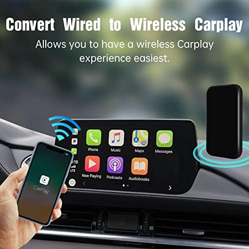 מתאם Carplay Wireless Wireless Ewlsac עבור iPhone Apple Carplay Wireless Dongle Bluetooth & 5G WiFi Auto Connect USB