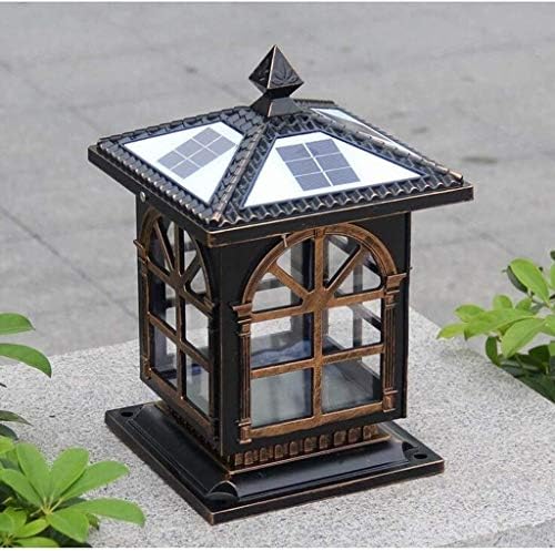 מנורת ראש עמוד של SJYDQ, מנורה עמוד עמוד חיצונית אטומה למים גן חצר חיצונית יצירתית